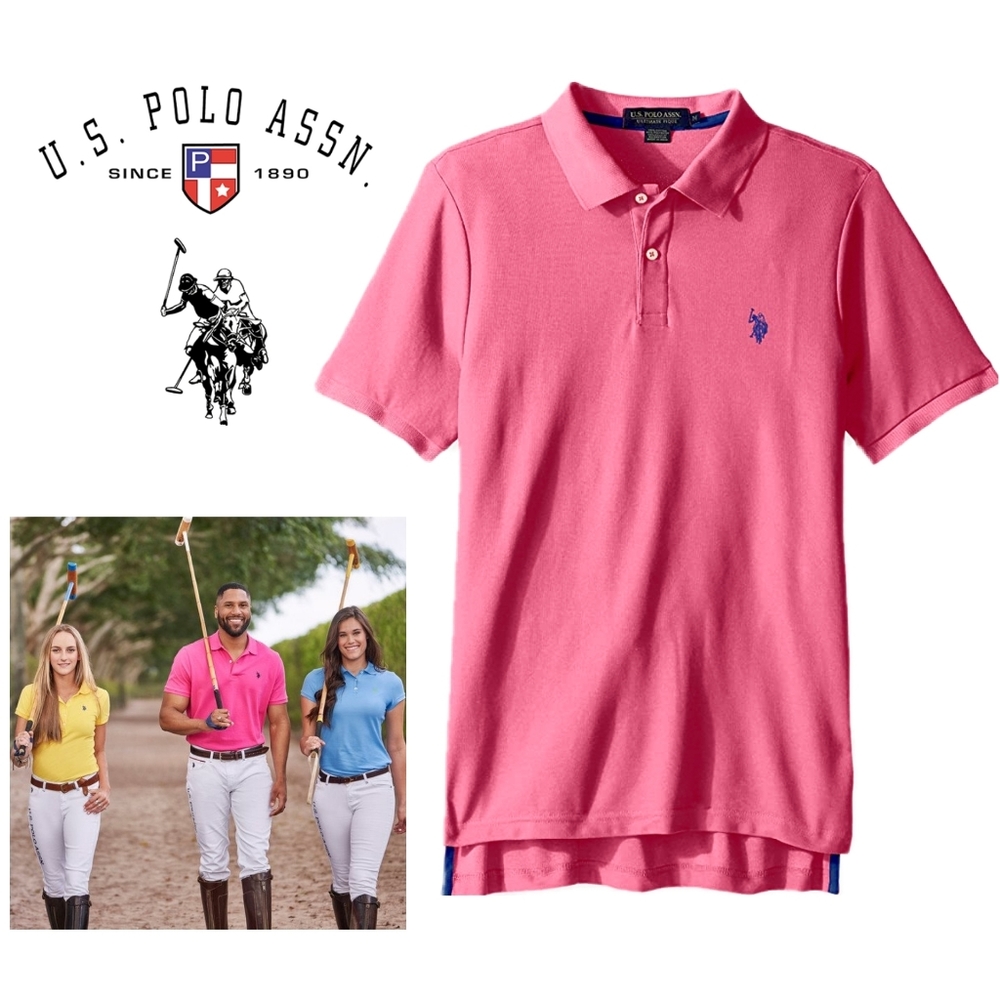 U.S. Polo Assn. Short sleeve collared shirt pink